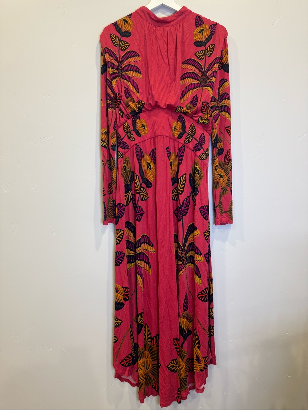 FARM Rio Red Maxi Dress with Orange Floral Print - Picture 5 of 9